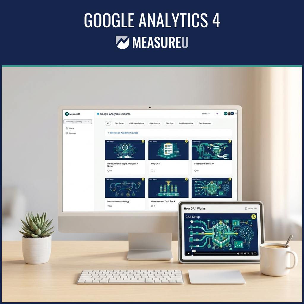 Google Analytics 4 Course on iMac and iPad — 6 modules across 92 lessons