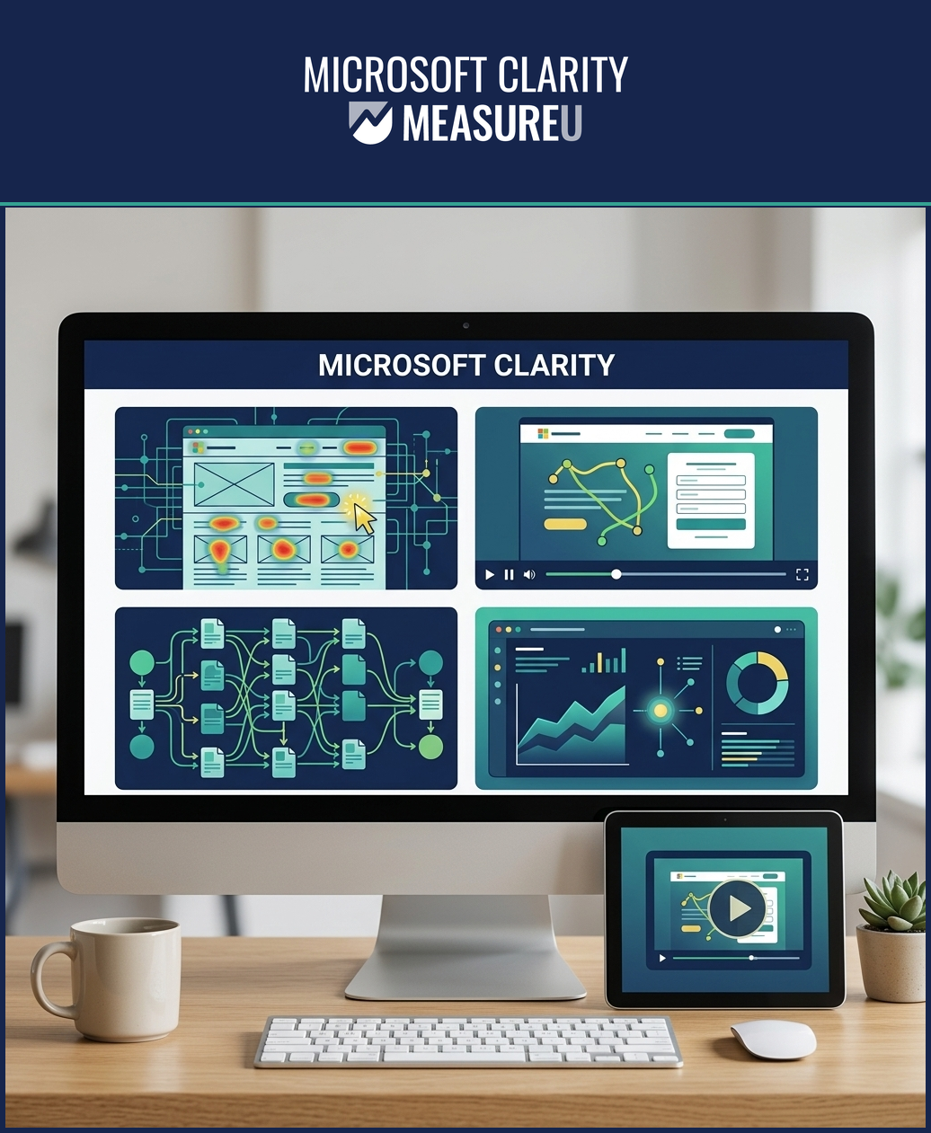 Microsoft Clarity Course on desktop and tablet — 3 modules across 25 lessons